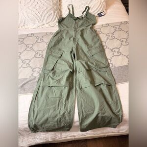 NWT Universal Thread Green Cargo Jumpsuit